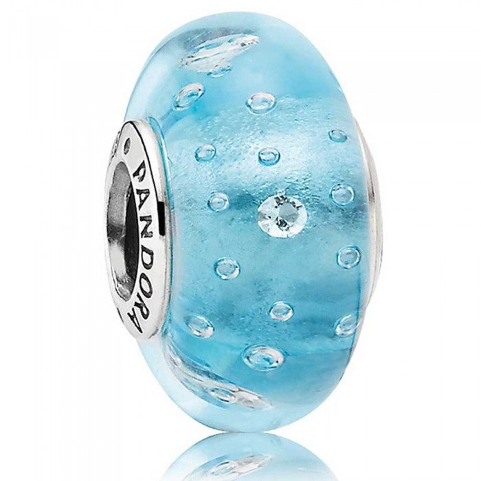 Pandora Beads Murano Glass And Blue Fizzle Charm