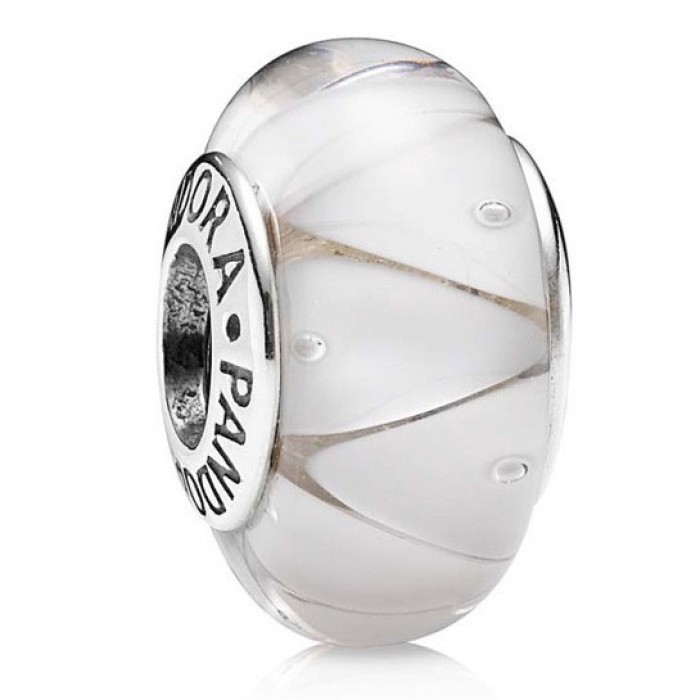 Pandora Beads Murano Glass And White Charm