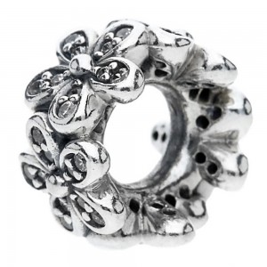 Pandora Spacers Dazzling Daisies Floral CZ Sterling Silver