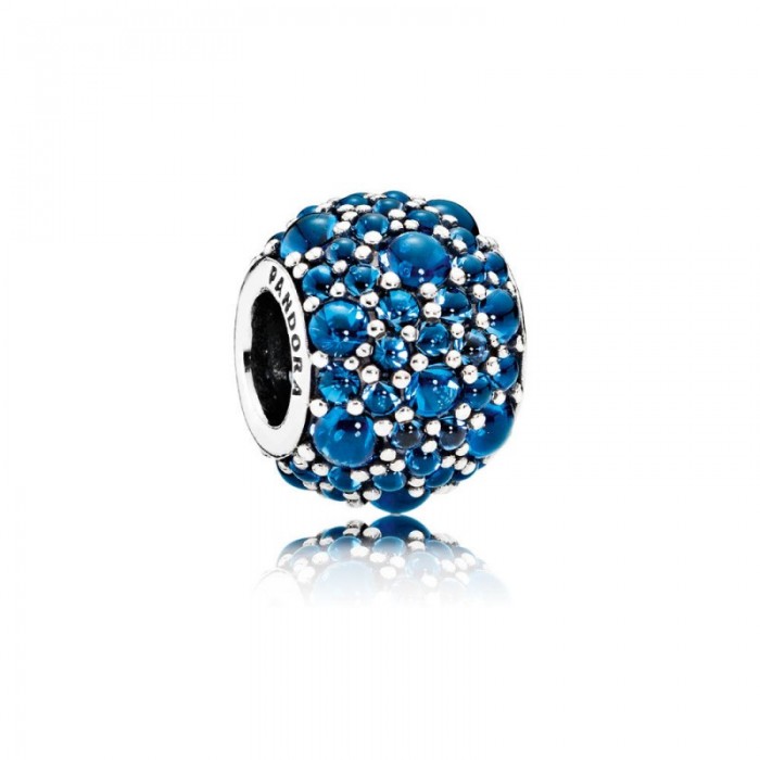 Pandora Charm Shimmering Droplets London Blue Crystal