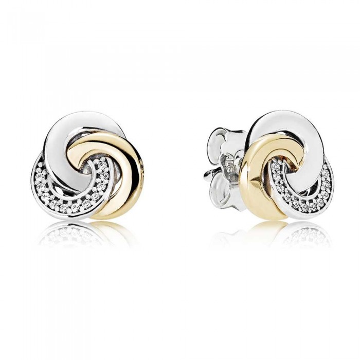 Pandora Earring Terlinked Circles Stud 925 Silver