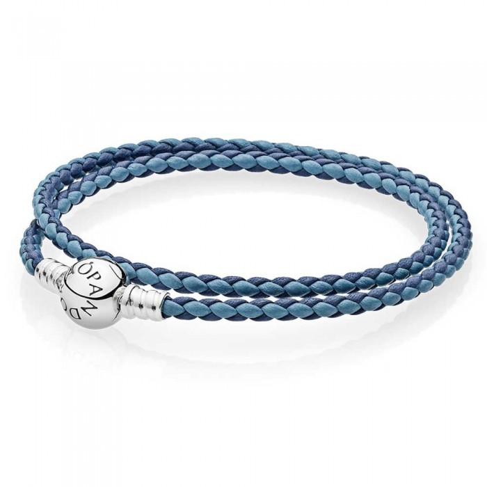 Pandora Bracelet Blue Mix Double Woven Leather