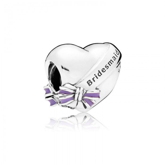 Pandora Charm Best Bridesmaids Transparent Purple Enamel
