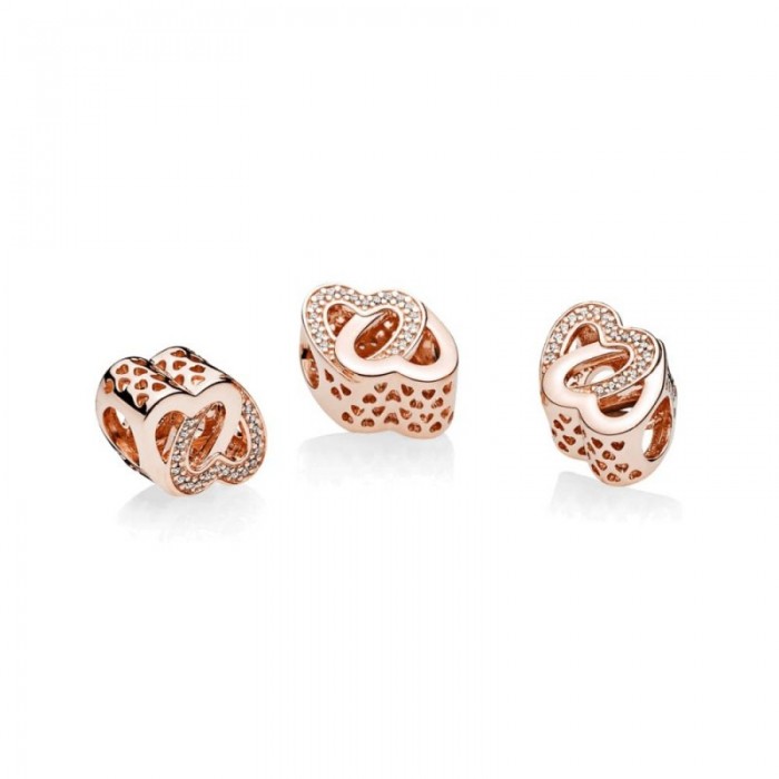 Pandora Charm Entwined Love Rose Clear CZ Discount