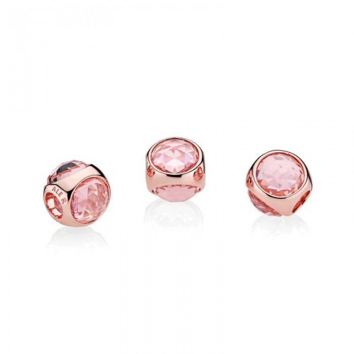Pandora Charm Radiant Droplet Rose Pink Mist Crystals