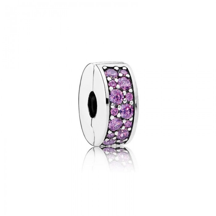 Pandora Charm Shining Elegance Clip Fancy Purple CZ