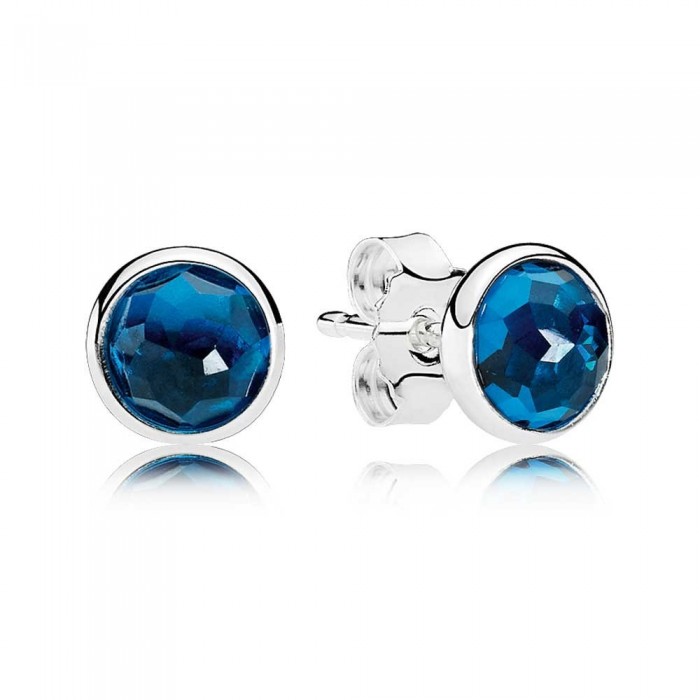 Pandora Earring December Birthstone Blue Crystal Droplet