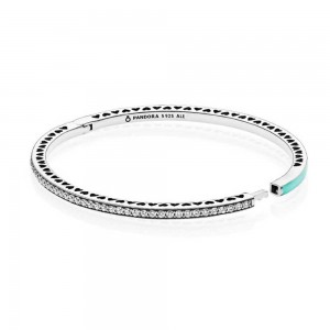 Pandora Bracelet Mint Radiant Hearts Of Love Bangle