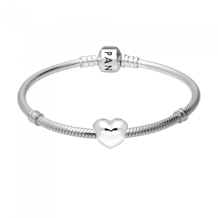 Pandora Bracelet Silver Love Heart Complete