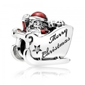 Pandora Bracelet Sleighing Santa Christmas Complete