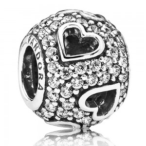 Pandora Charm Captivated By Love Cubic Zirconia