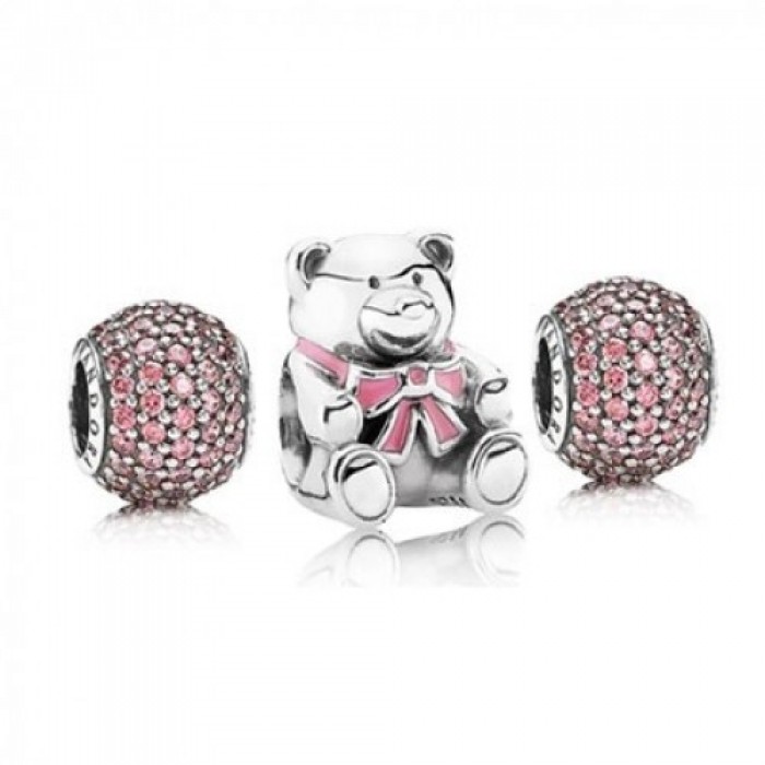 Pandora Charm Pink For A Girl Baby CZ