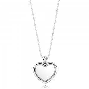 Pandora Necklace Silver Petite Memories Floating Love Heart Locket