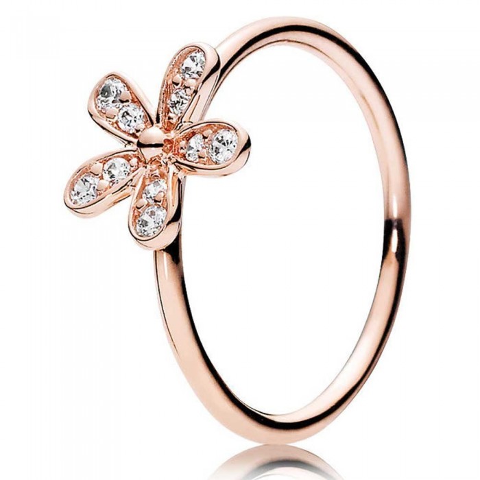 Pandora Ring Dazzling Daisy Floral Pave CZ Rose Gold