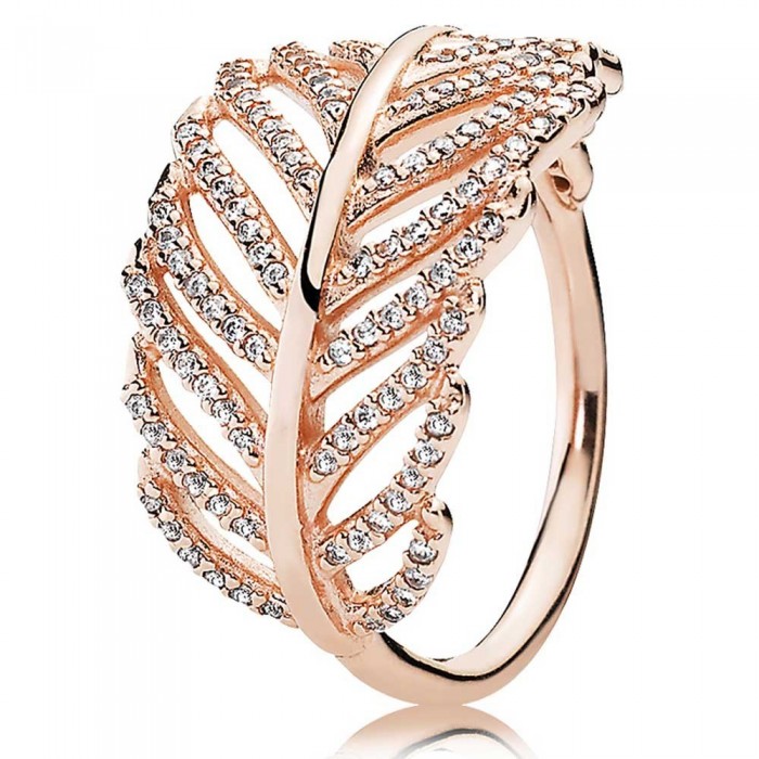 Pandora Ring Feather Rose Gold