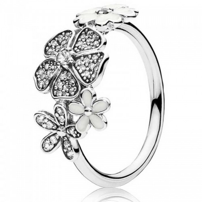 Pandora Ring Shimme Bouquet Floral Enamel
